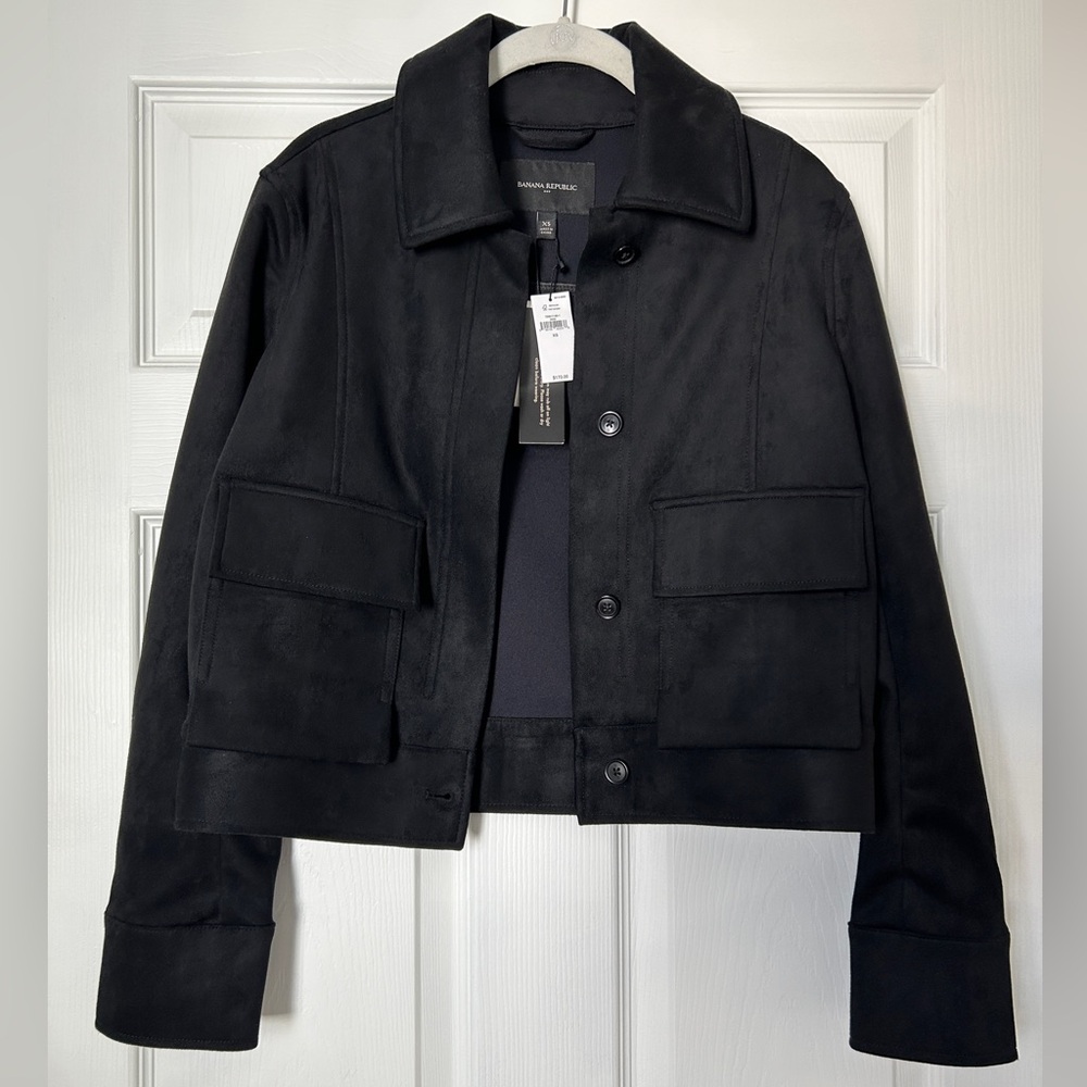 NWT Banana Republic Factory Black Suede’s Jacket